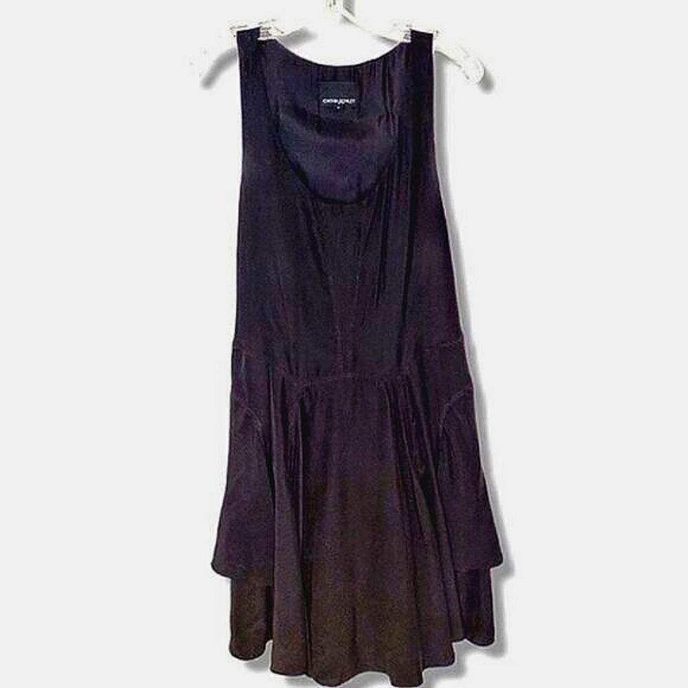 Cynthia Rowley Dress Sz Small Black Silk Evening Layered‎ Tank Formal Whimsicore